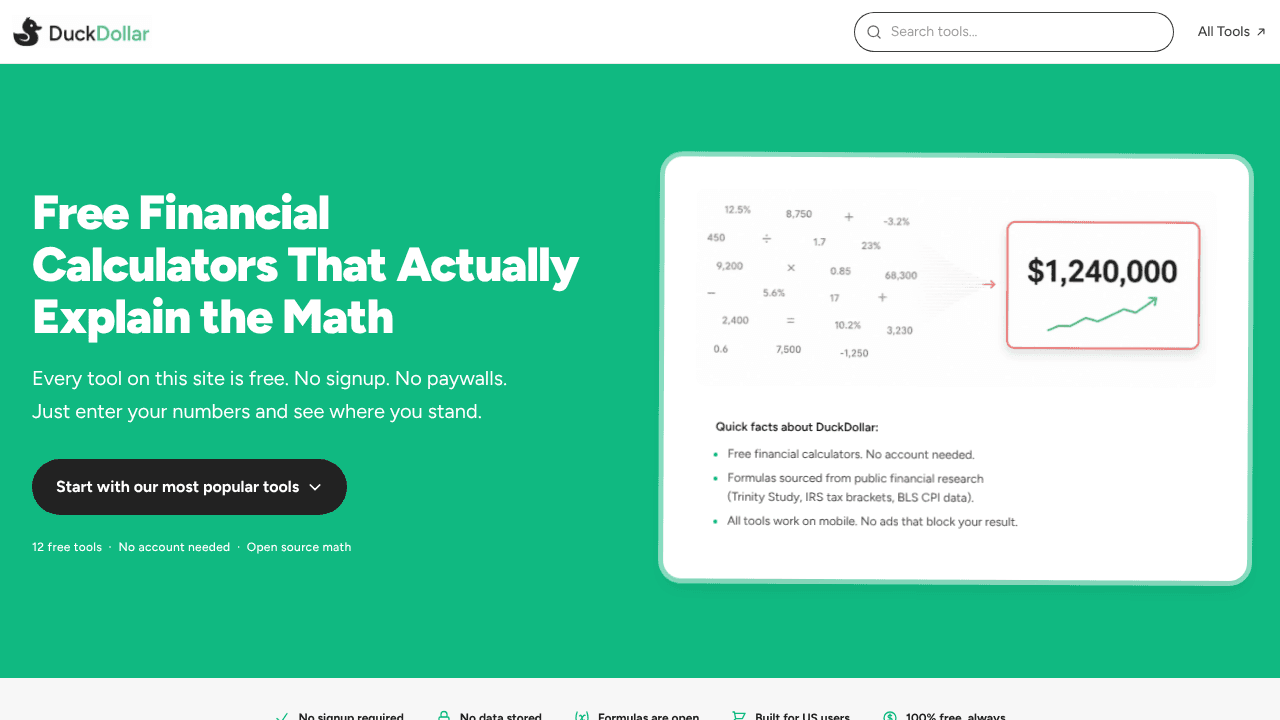 DuckDollar website screenshot