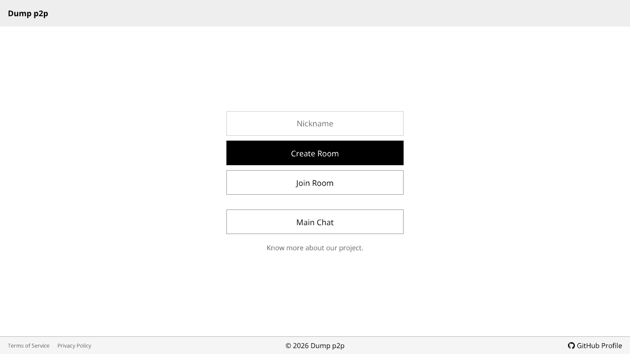 Dump2p  website screenshot