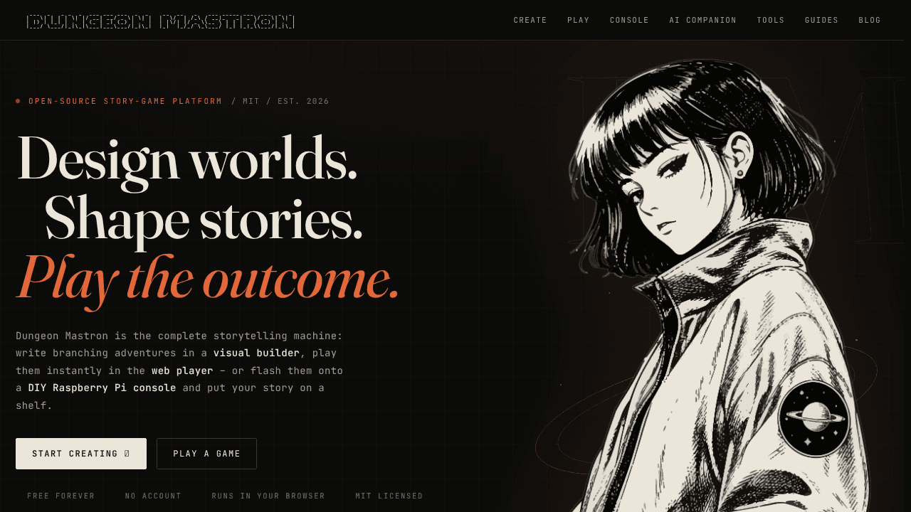 Dungeon Mastron website screenshot