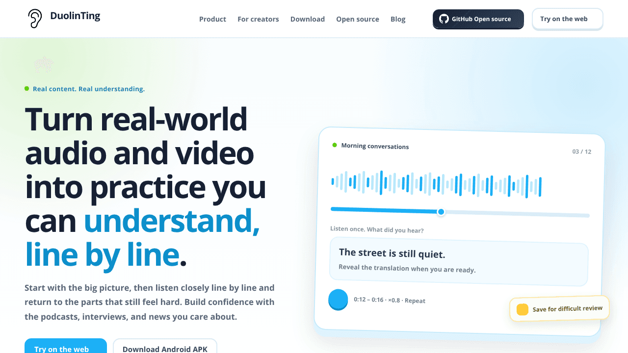 DuolinTing website screenshot