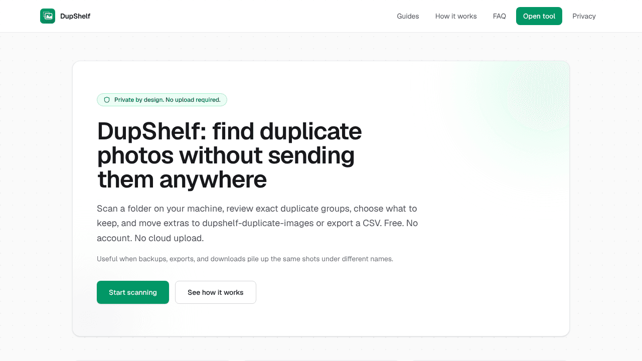 DupShelf website screenshot
