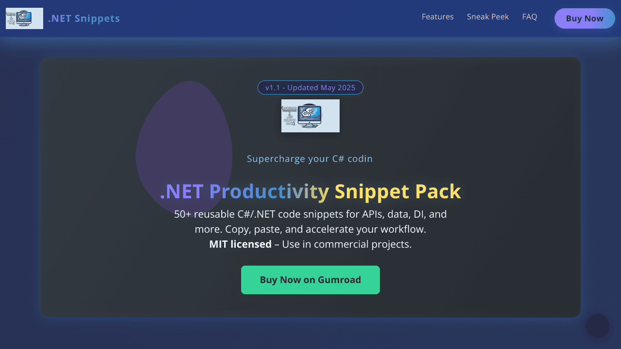 .NET Productivity Snippet Pack