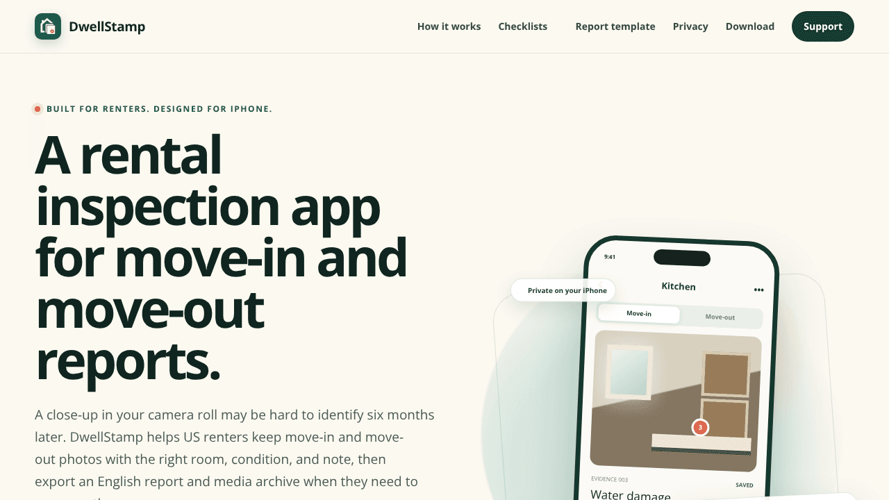 DwellStamp website screenshot