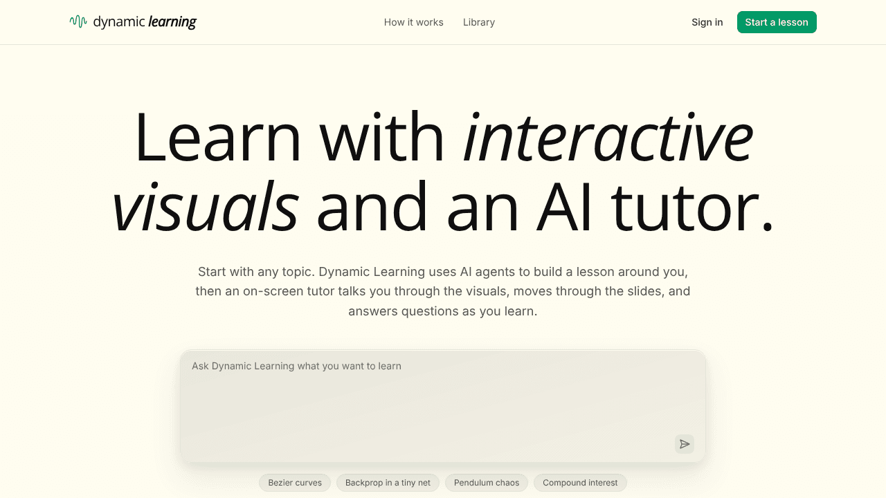 DynamicLearning website screenshot