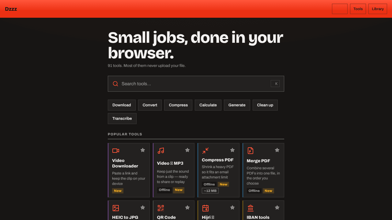 Dzzz website screenshot