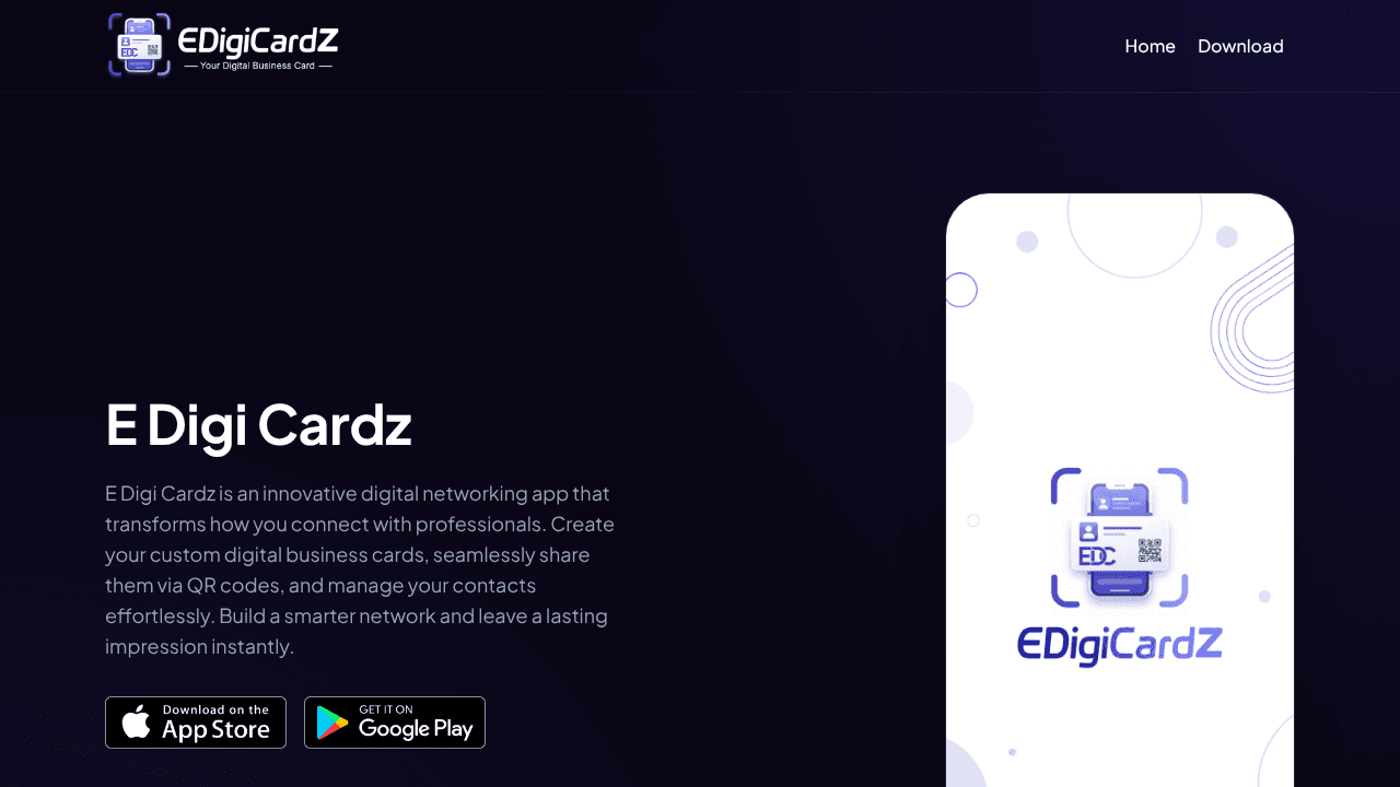 E Digi Cardz website screenshot
