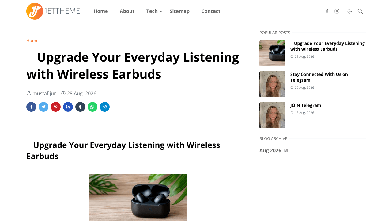 earbuds website screenshot