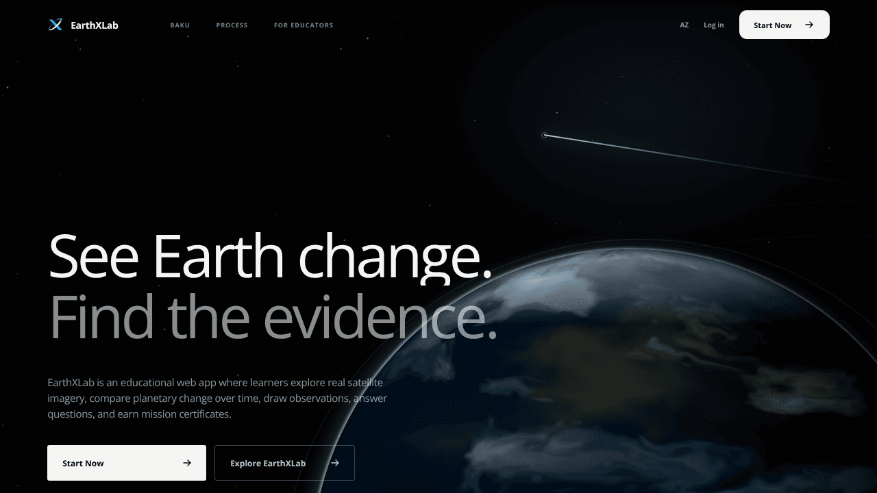 EarthXLab website screenshot