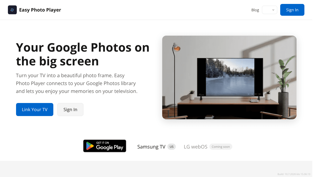 Easy Photo Player website screenshot