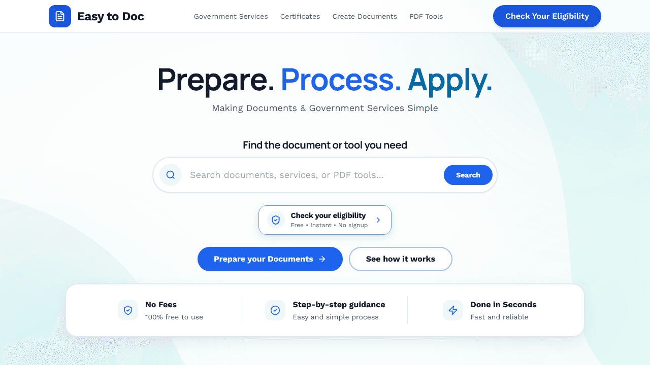 Easy to Doc website screenshot