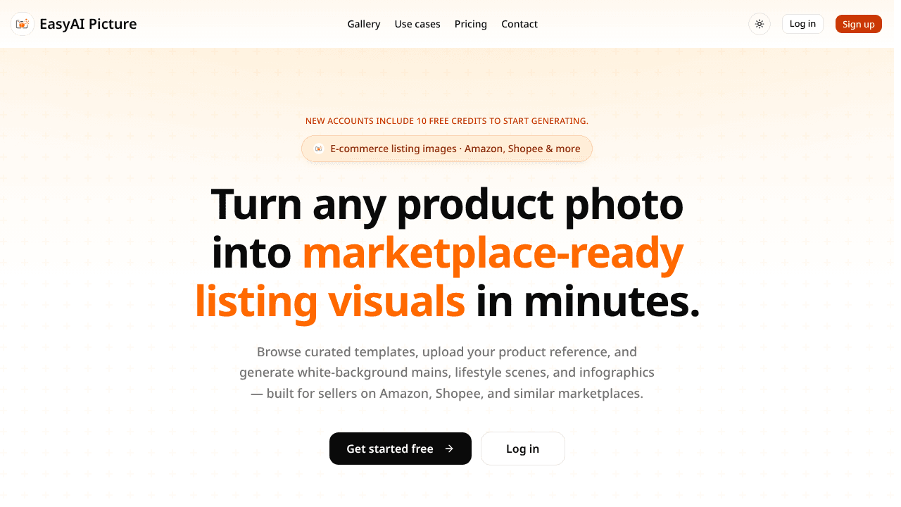 EasyAI Picture - AI for Ecom Images website screenshot