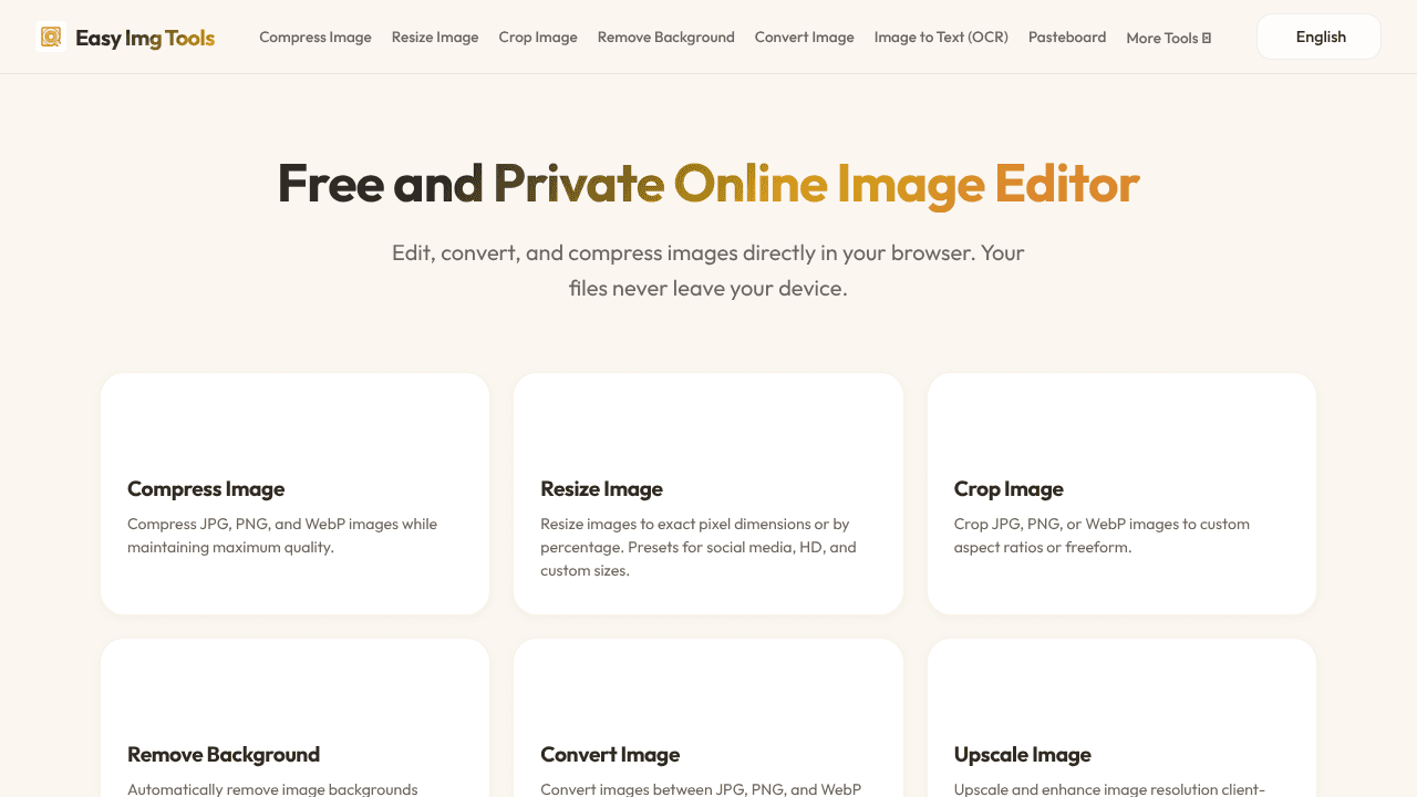 EasyImgTools website screenshot
