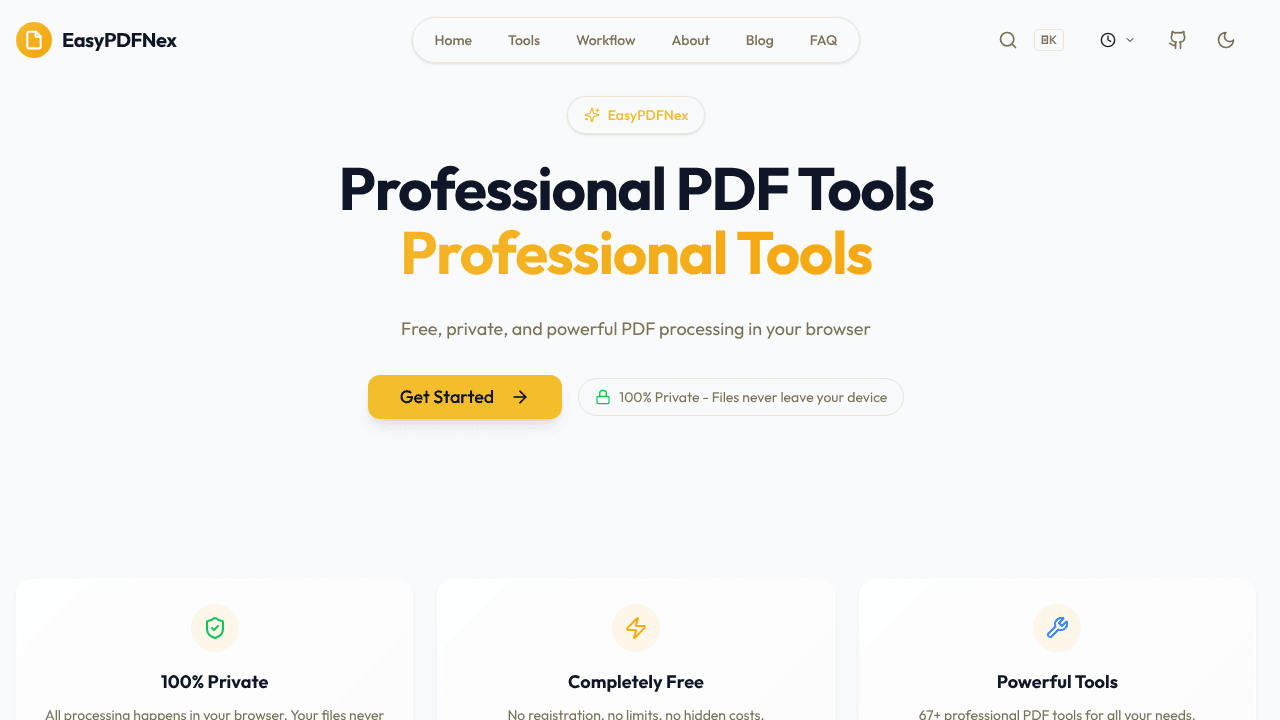 EasyPDFNex website screenshot