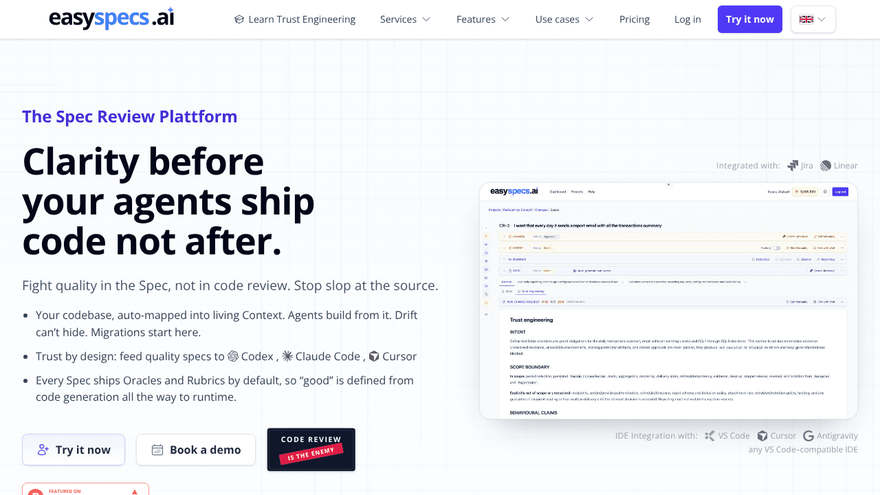 easyspecs.ai website screenshot
