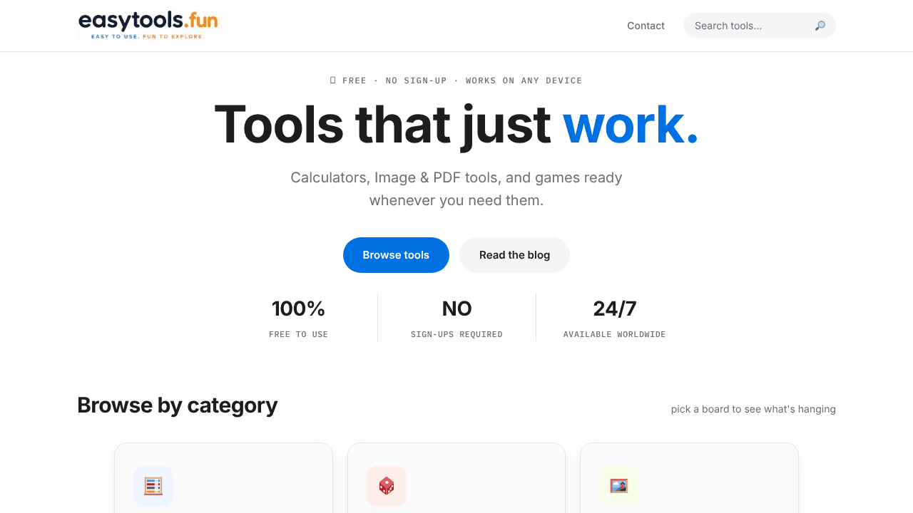 EasyTools.Fun website screenshot