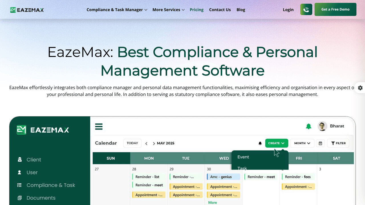 EazeMax website screenshot
