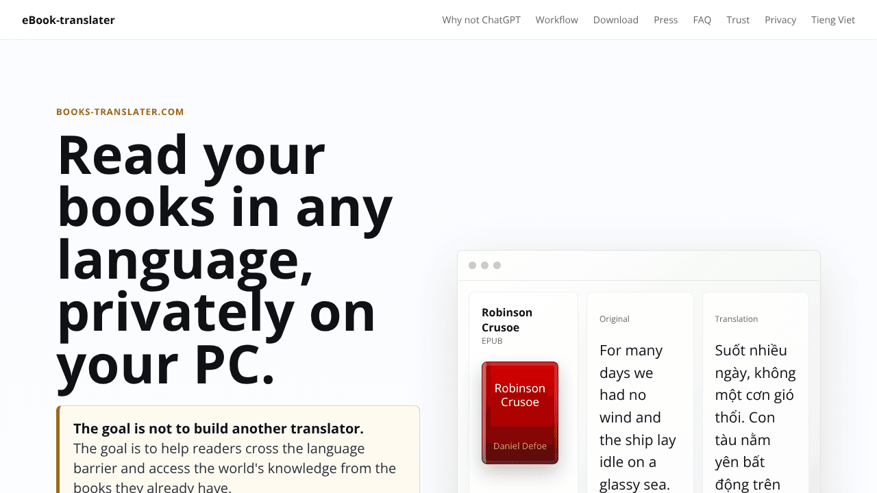 eBook-translater website screenshot