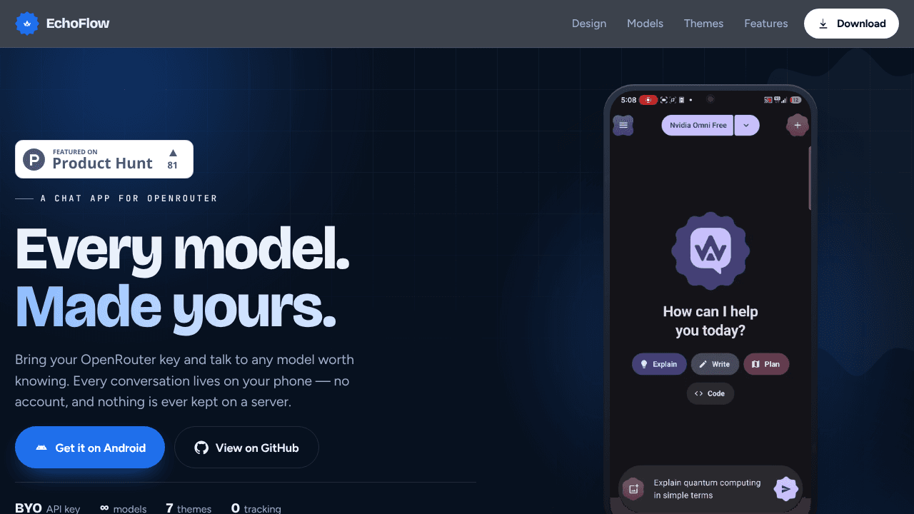 EchoFlow website screenshot
