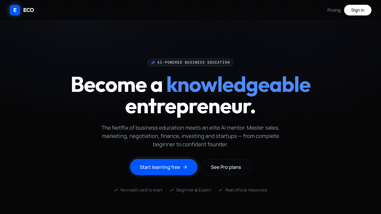 ECO  website screenshot