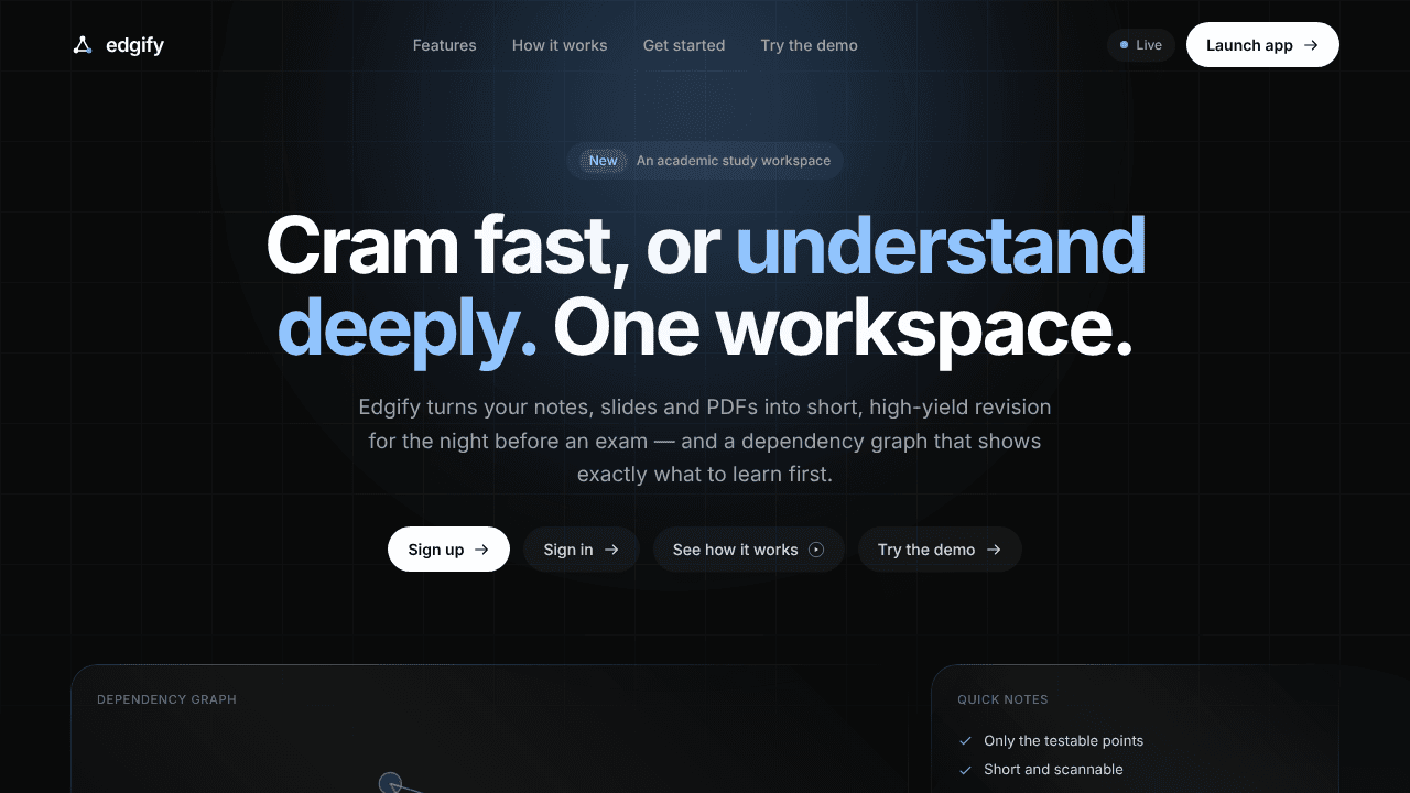 Edgify website screenshot