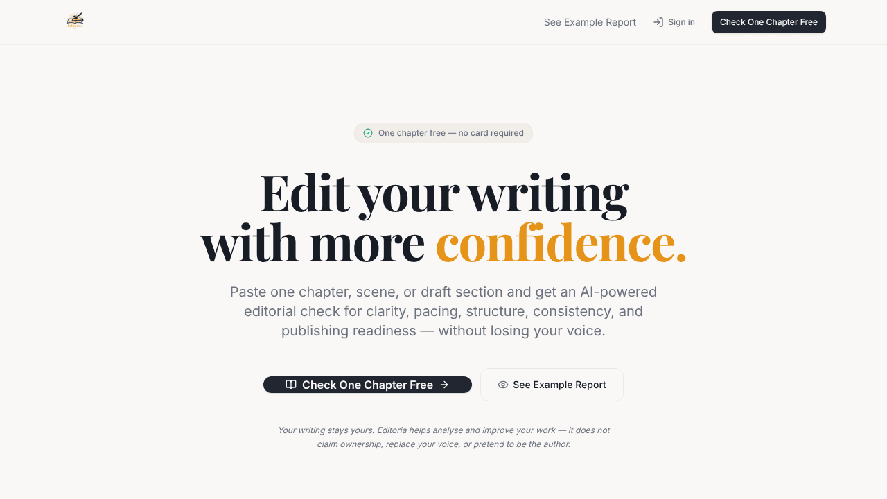 Editoria website screenshot