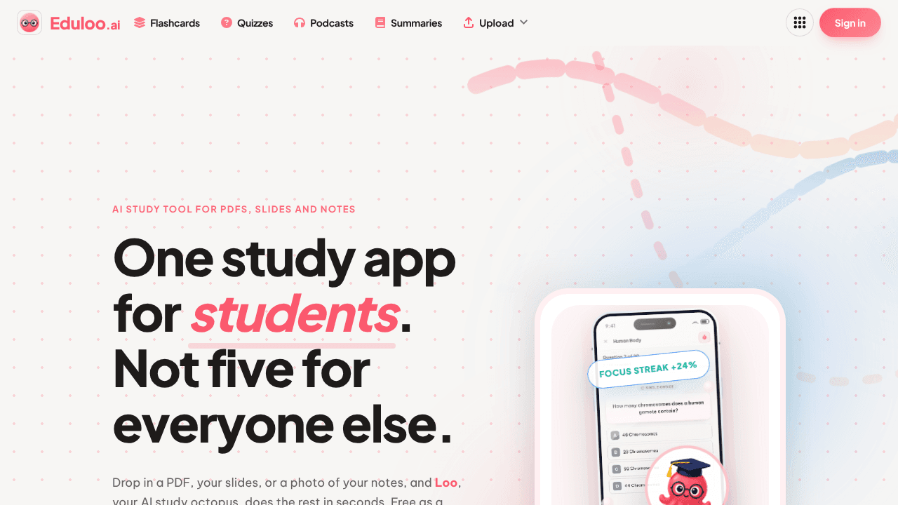 Eduloo - The future of easy learning website screenshot