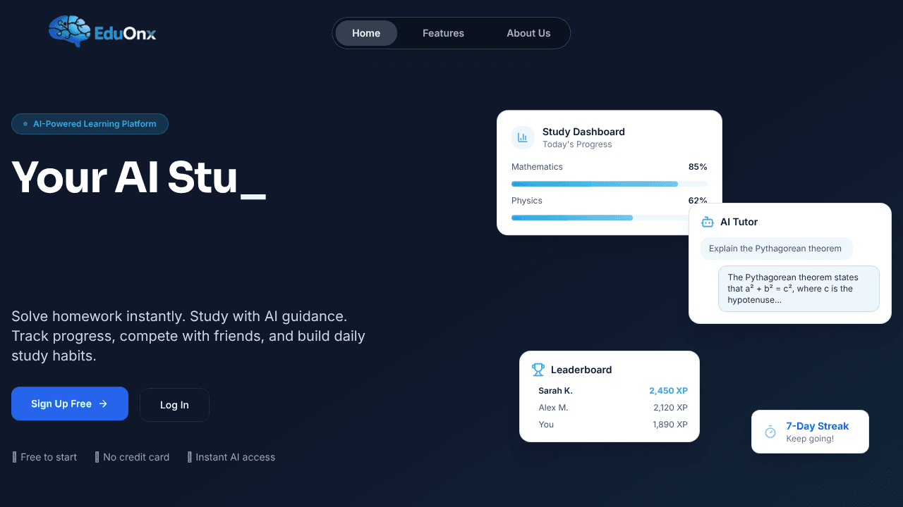 EduOnx website screenshot