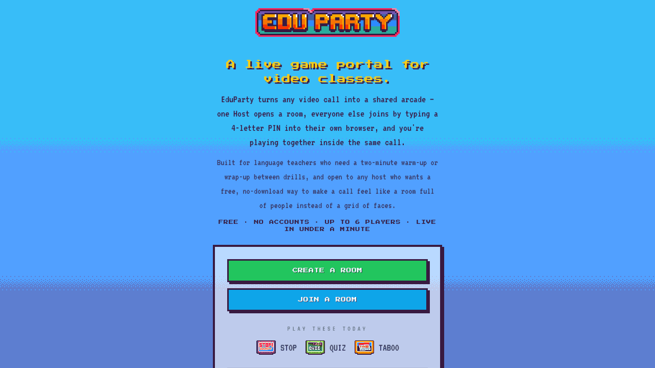 EduParty website screenshot