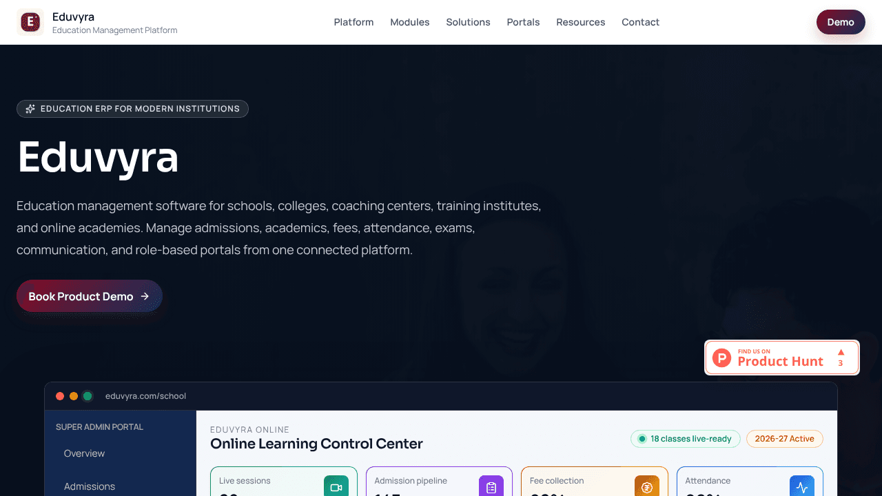 Eduvyra website screenshot