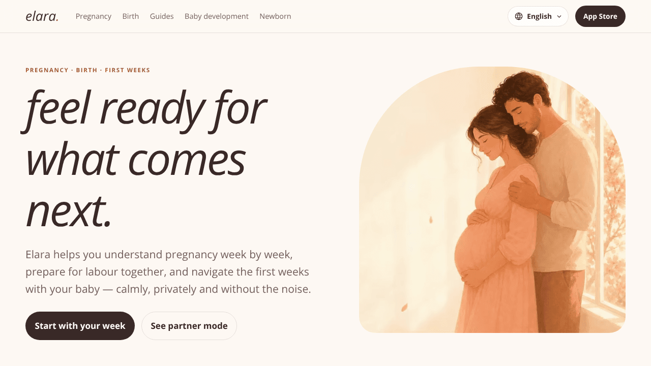 Elara website screenshot