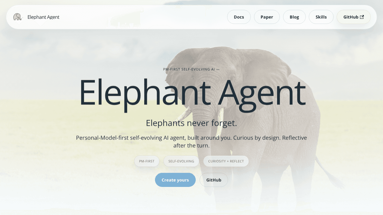 Elephant Agent website screenshot