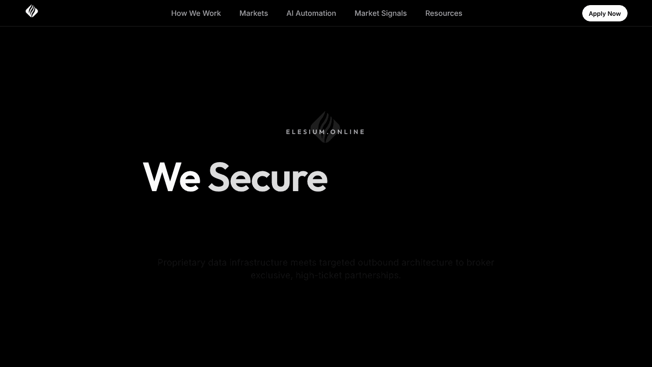 Elesium website screenshot
