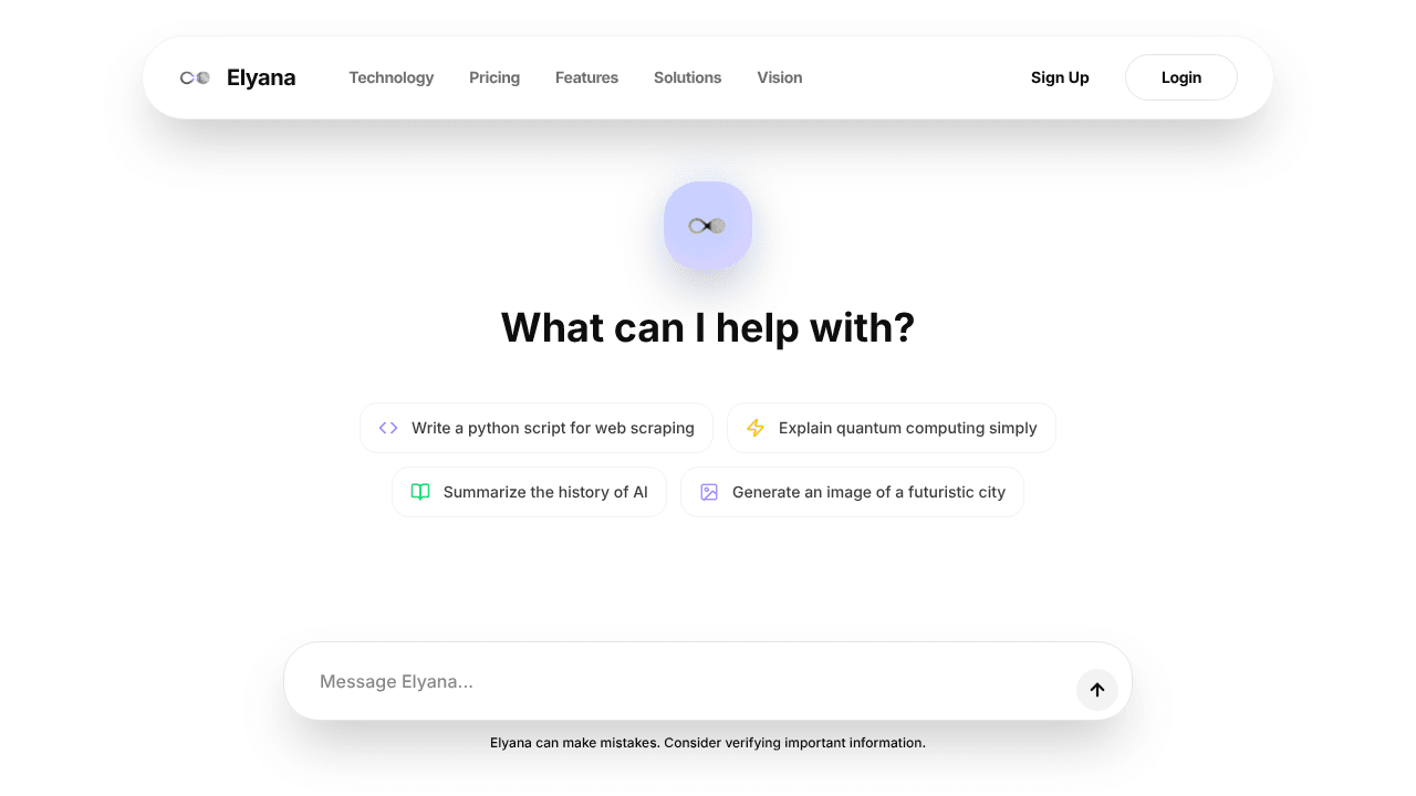 Elyana website screenshot