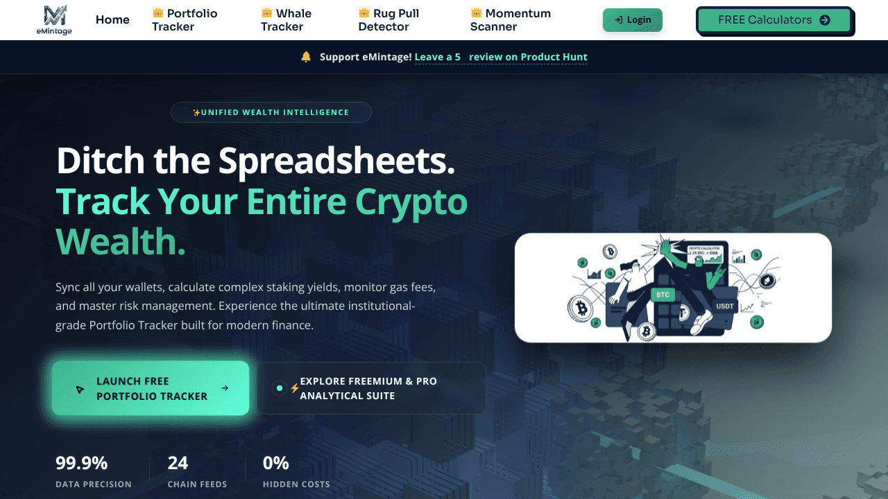 eMintage Crypto Tools Bundle website screenshot