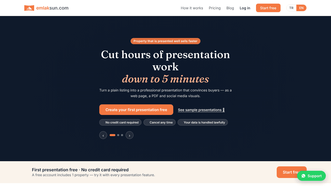 emlaksun website screenshot
