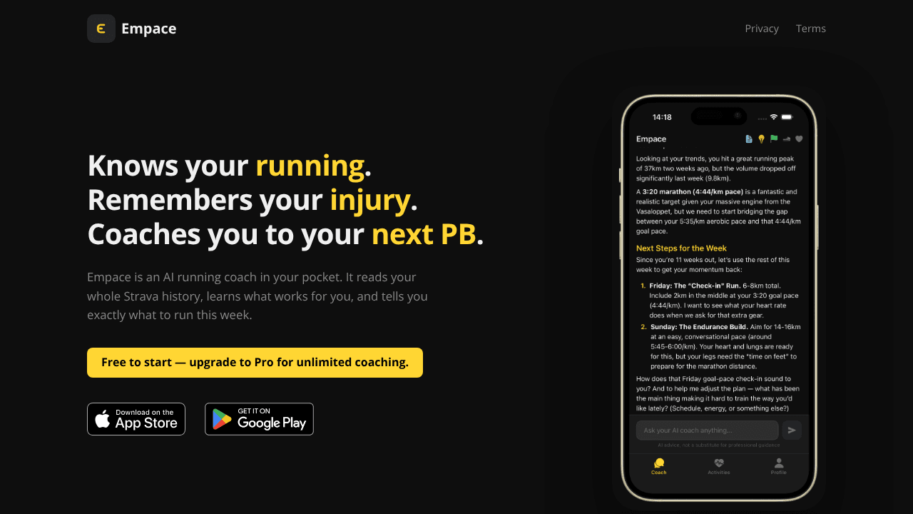 Empace website screenshot