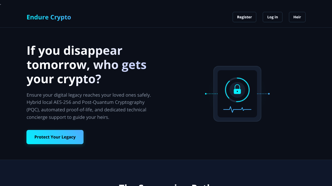 Endure Crypto website screenshot