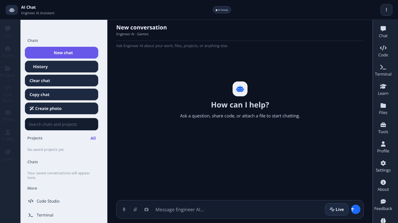 Engineer AI  website screenshot