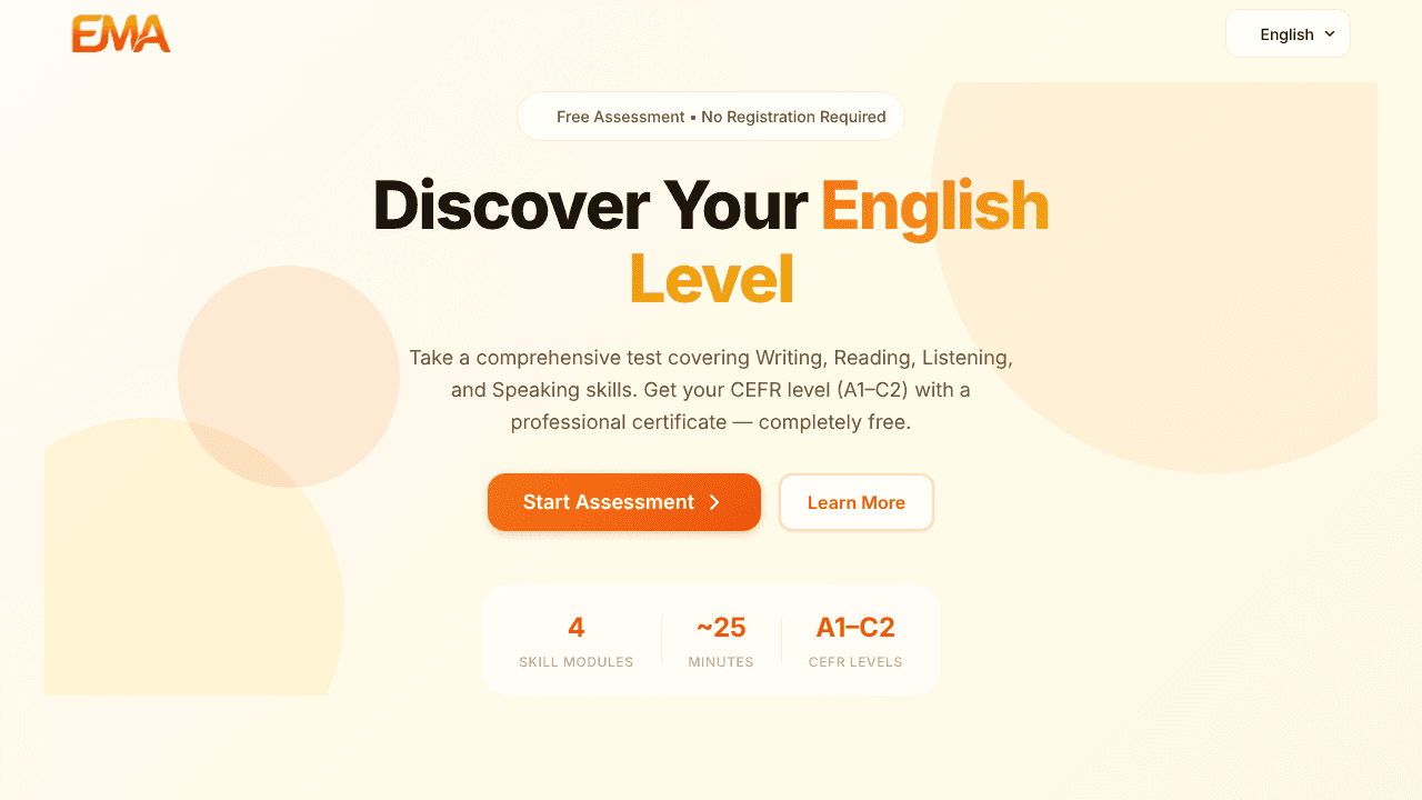English Measure website screenshot