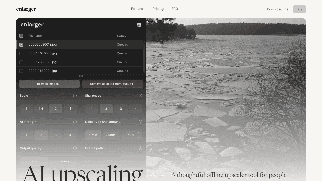 Enlarger website screenshot