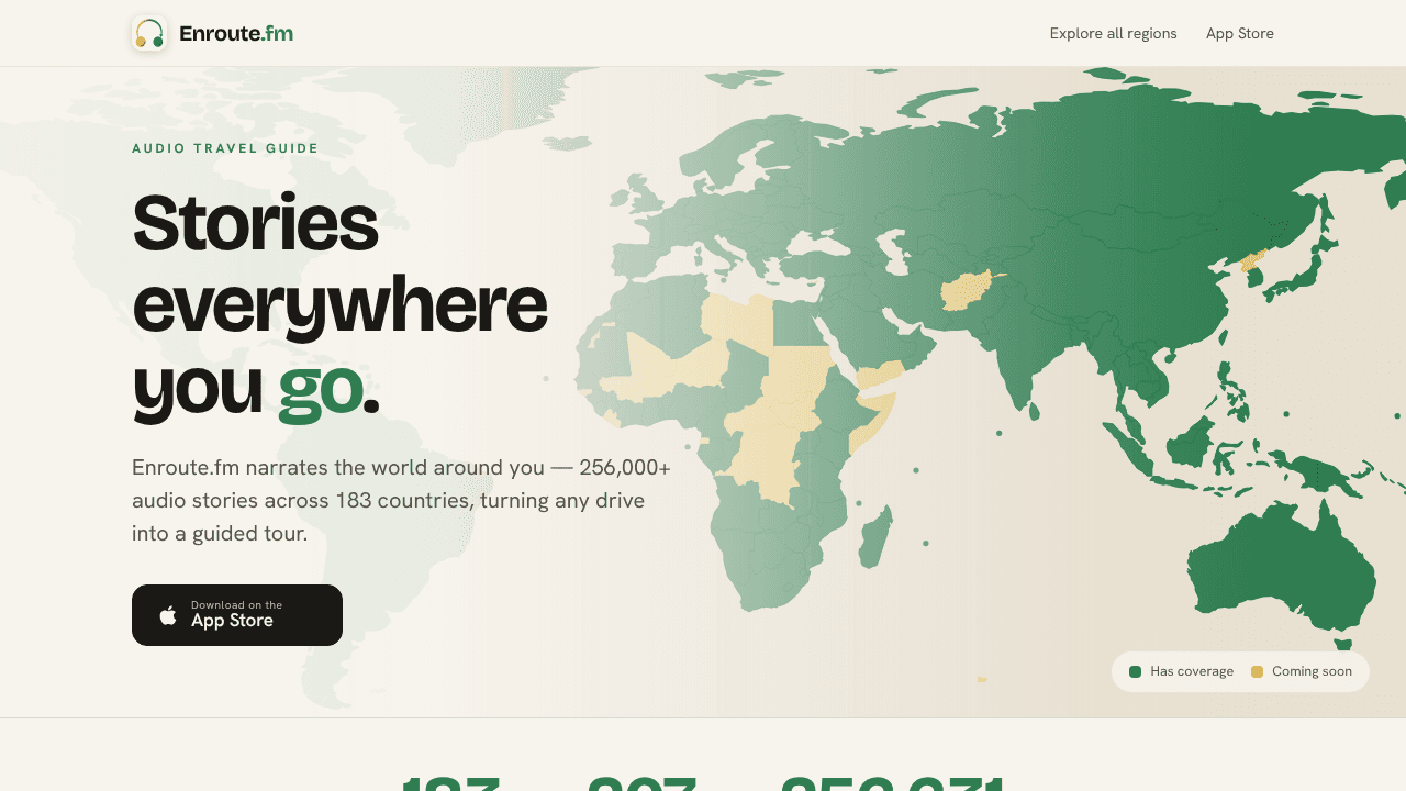 Enroute.fm website screenshot