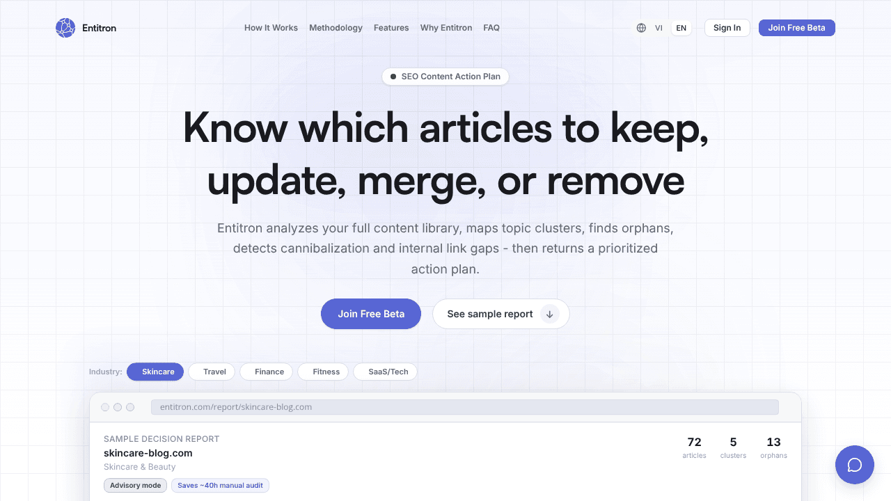 Entitron website screenshot