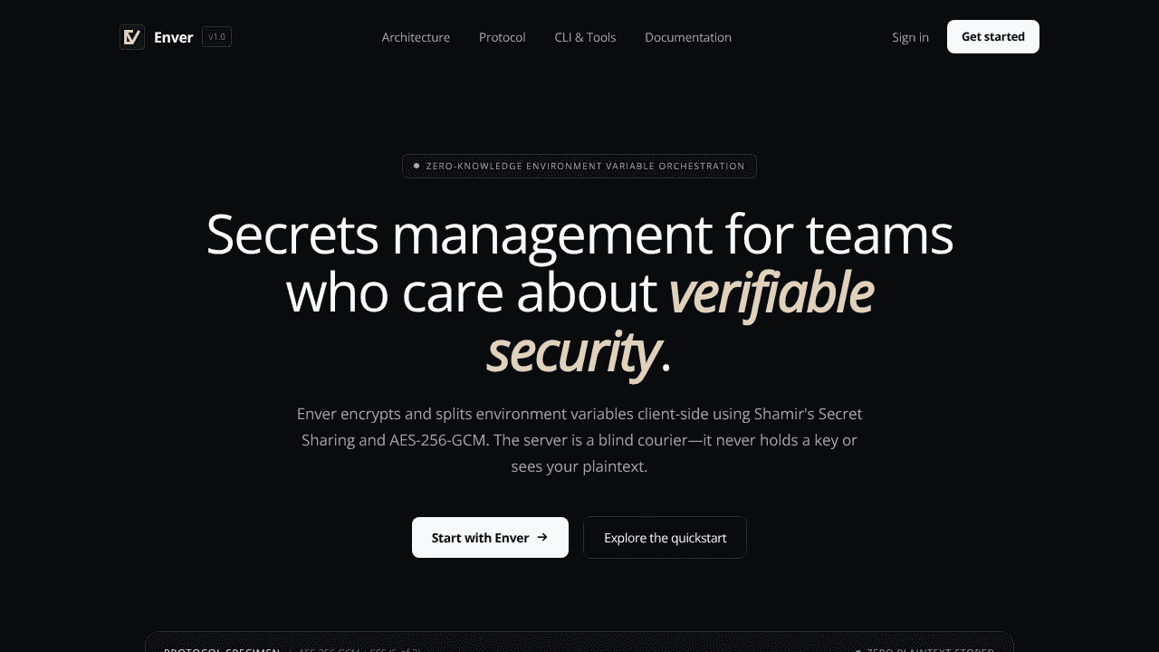 Enver website screenshot