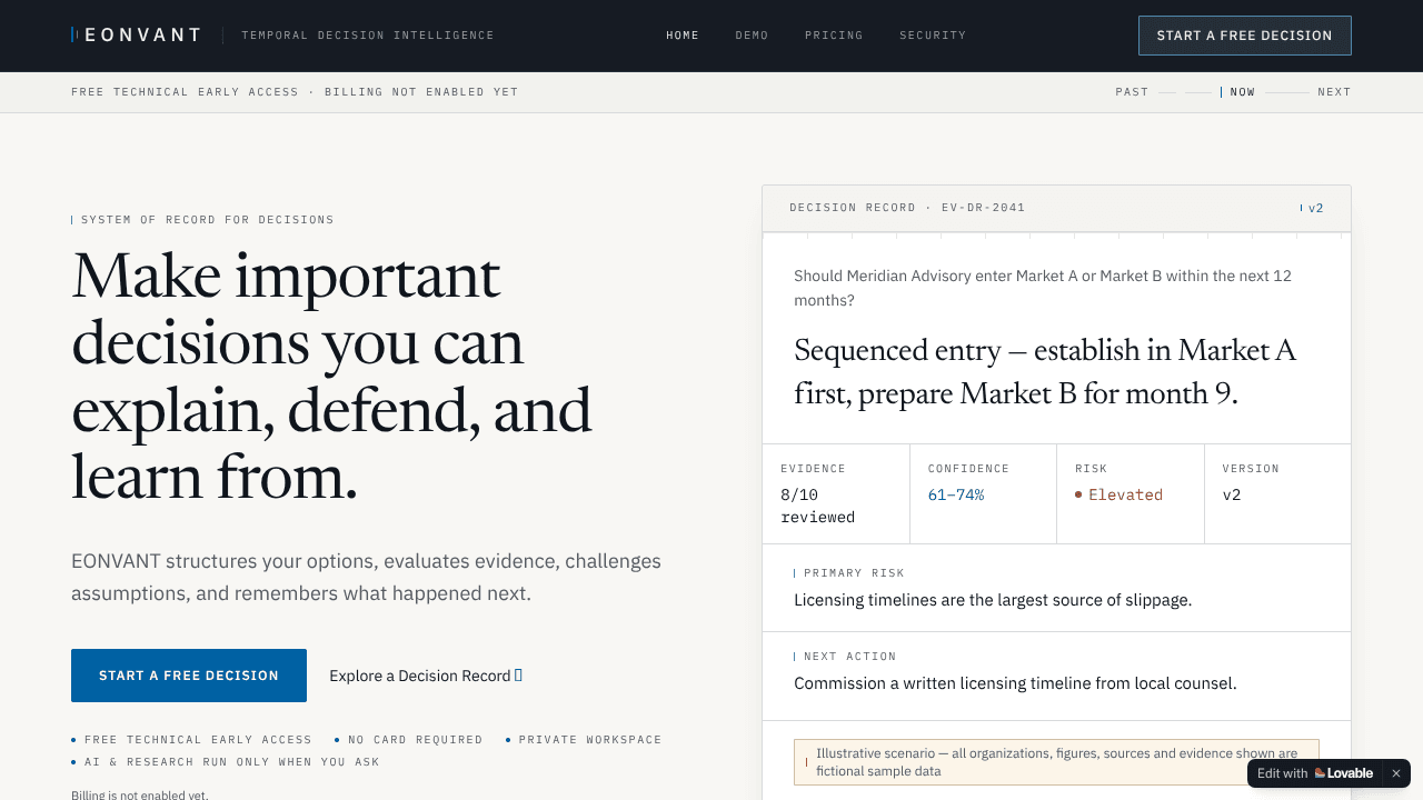 EONVANT website screenshot