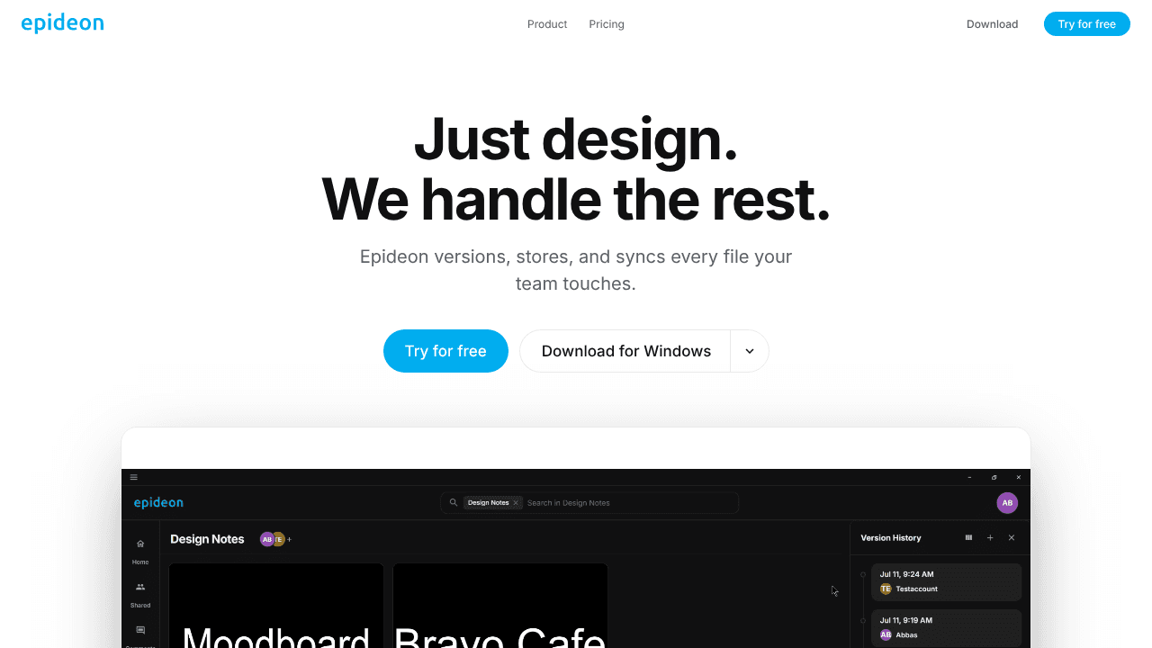 Epideon website screenshot