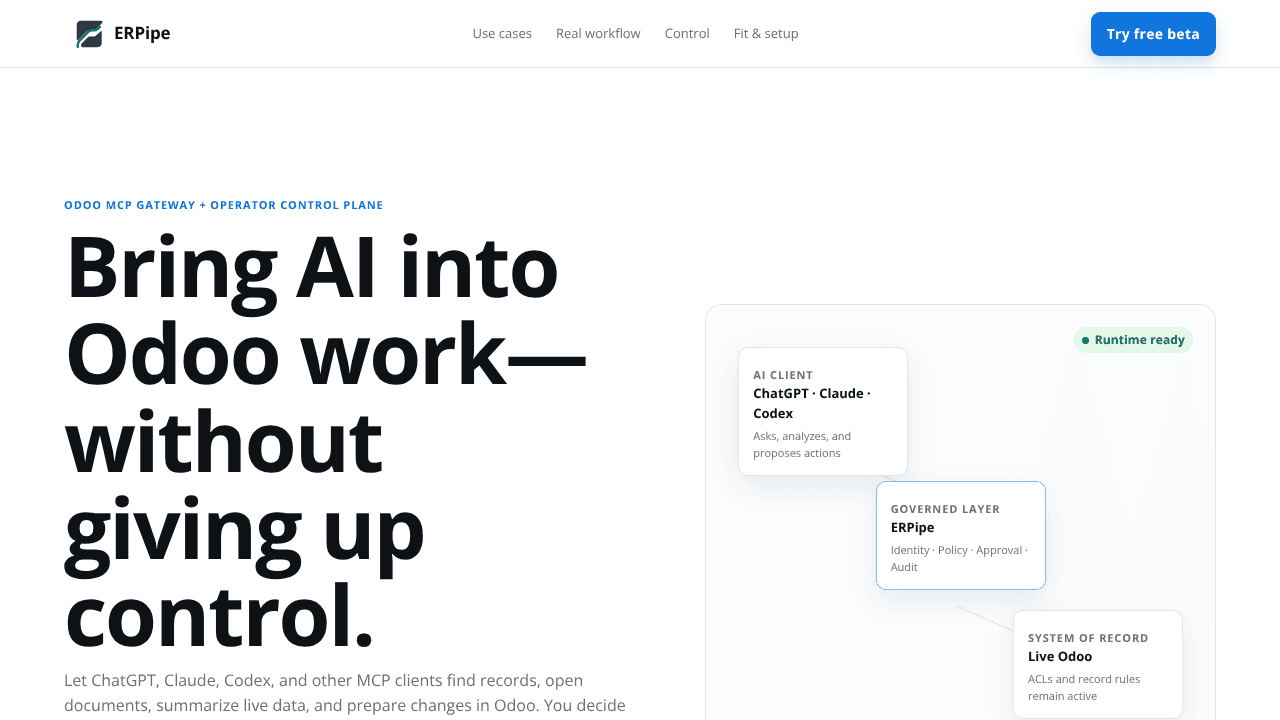 ERPipe website screenshot