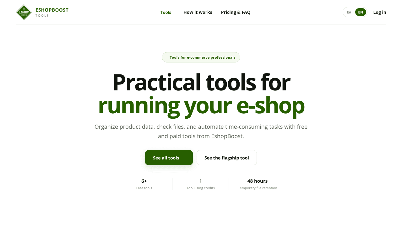 EshopBoost Tools website screenshot