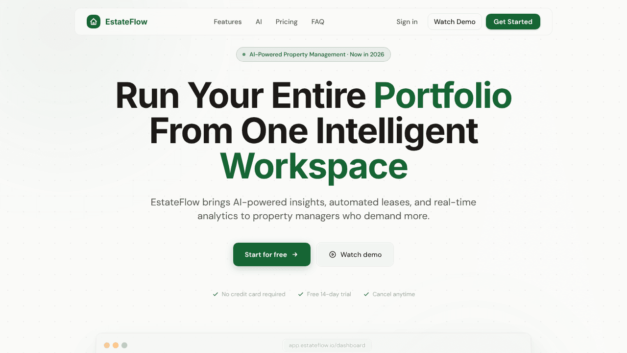 EstateFlow website screenshot