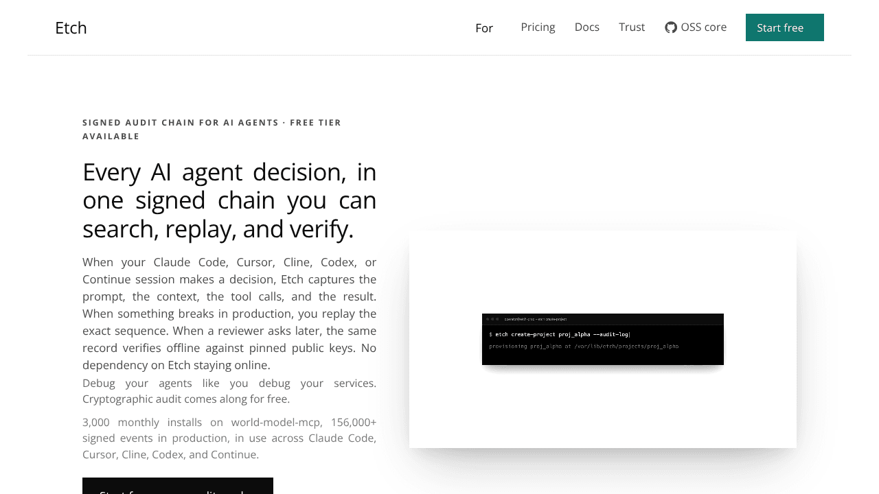Etch website screenshot