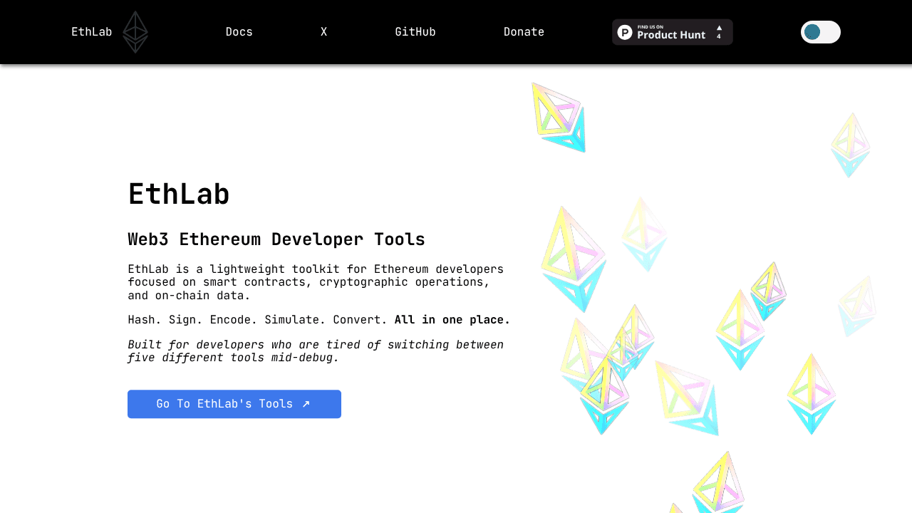 EthLab website screenshot